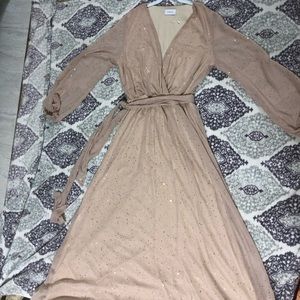 Adrienne long sleeve cream/beige/tan dress